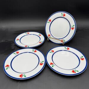 Fitz and Floyd "Fleuri" Bread and Butter Dessert Plates Set of 4 Vintage 6 5/8"